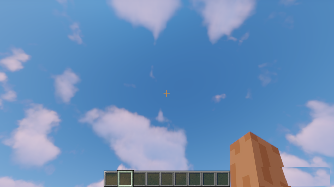 Сравнение стандартного и кастомного прицела в Minecraft