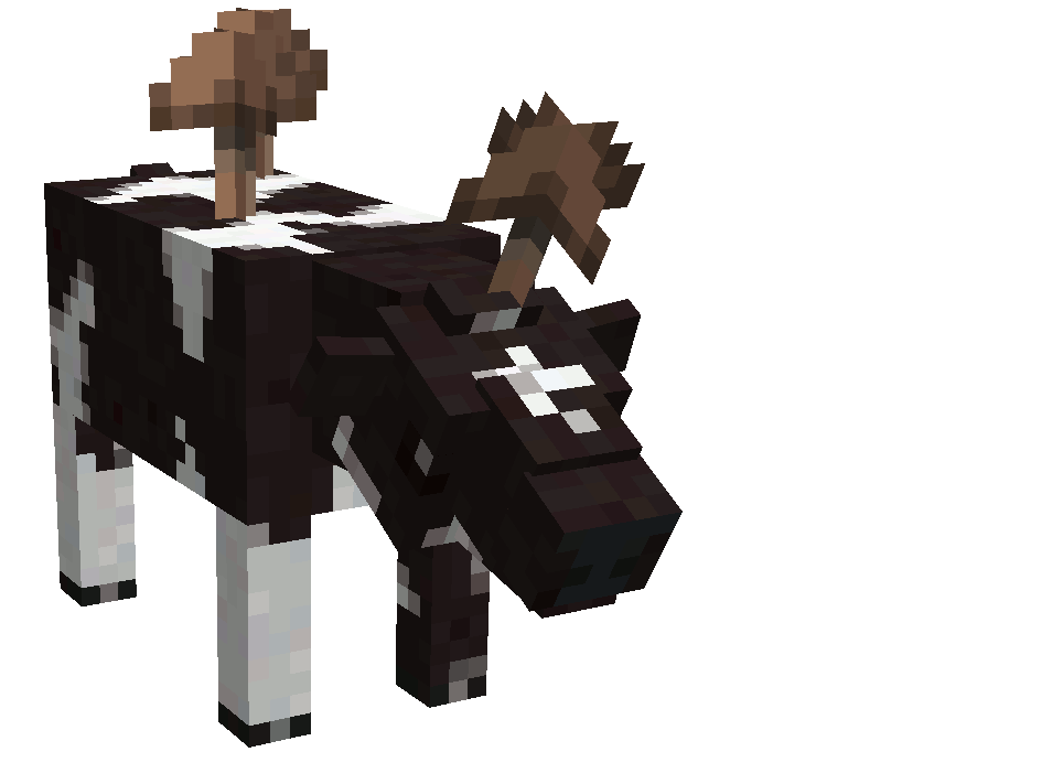 Анимированные мутирующие грибные коровы в Minecraft