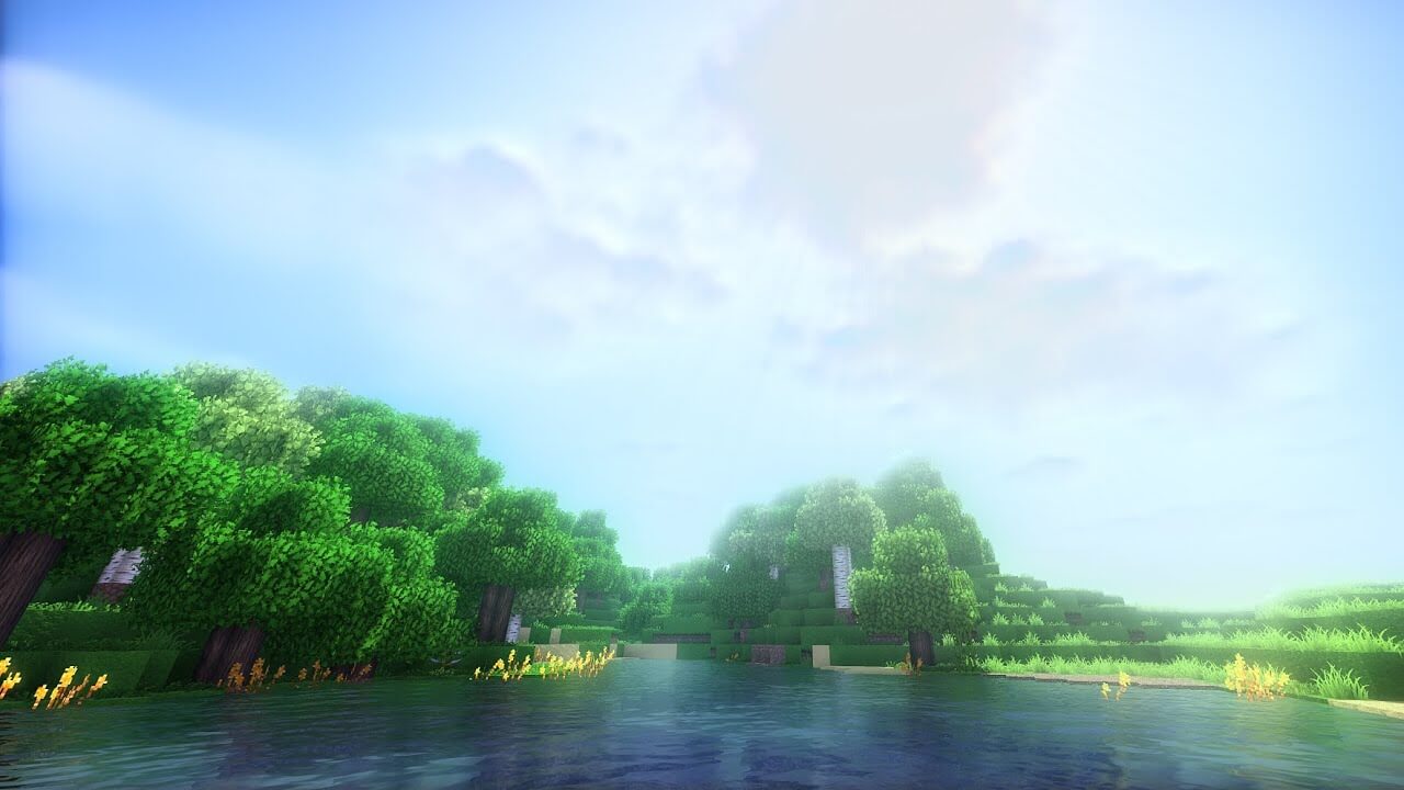 Генерация мира Minecraft с горами, лесами и реками