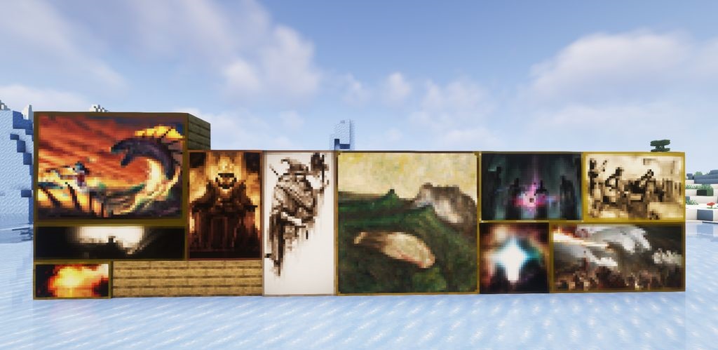 Сравнение ванильных картин и новых вариантов из Medieval Paintings Mod