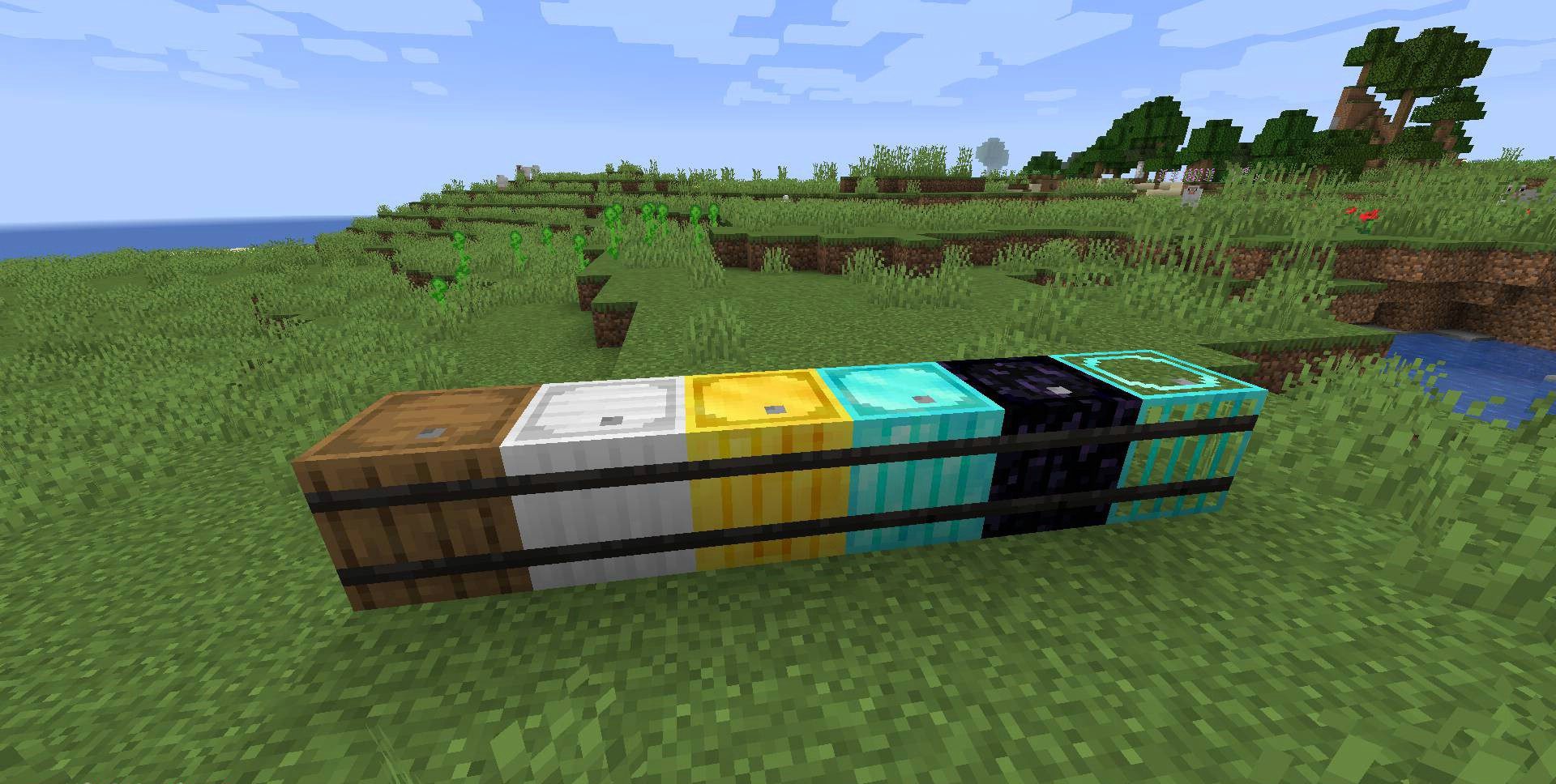 Процесс крафта металлической бочки в Minecraft с использованием мода Metal Barrels
