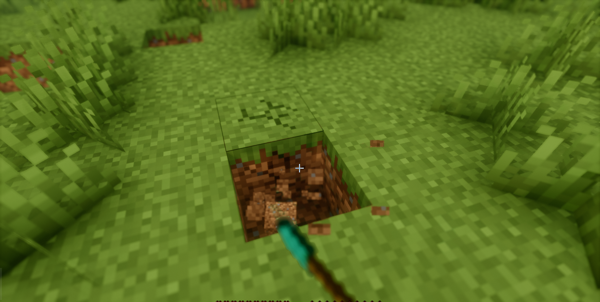 Сравнение обычного и точного разрушения блоков в Minecraft с Meticulous Mod