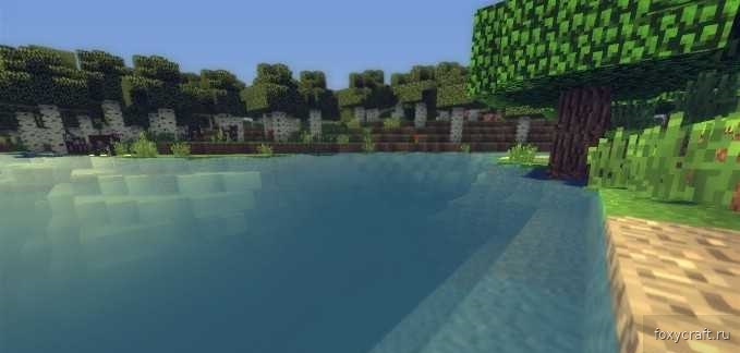 Город в Minecraft с шейдерами MineCloud, показывающий детализированные текстуры и освещение