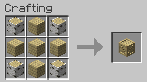 Рецепт создания настенной полки в Minekea для Minecraft