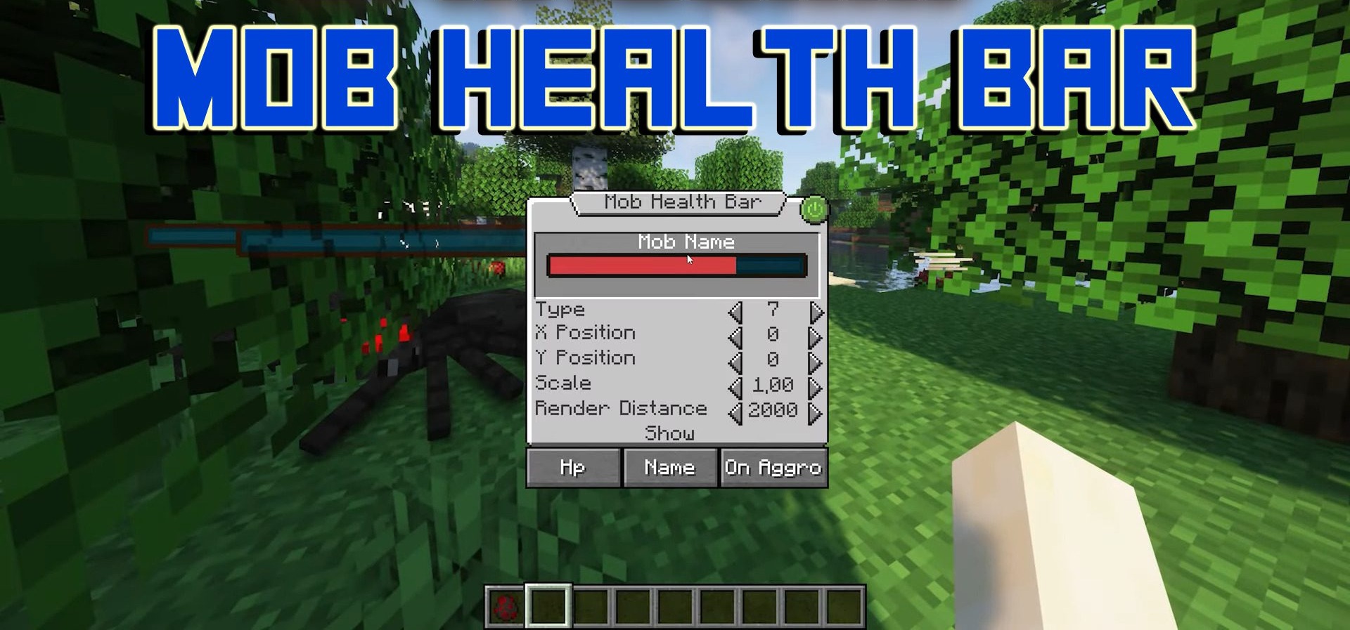 Mob Health Bar для Minecraft 1.21.5