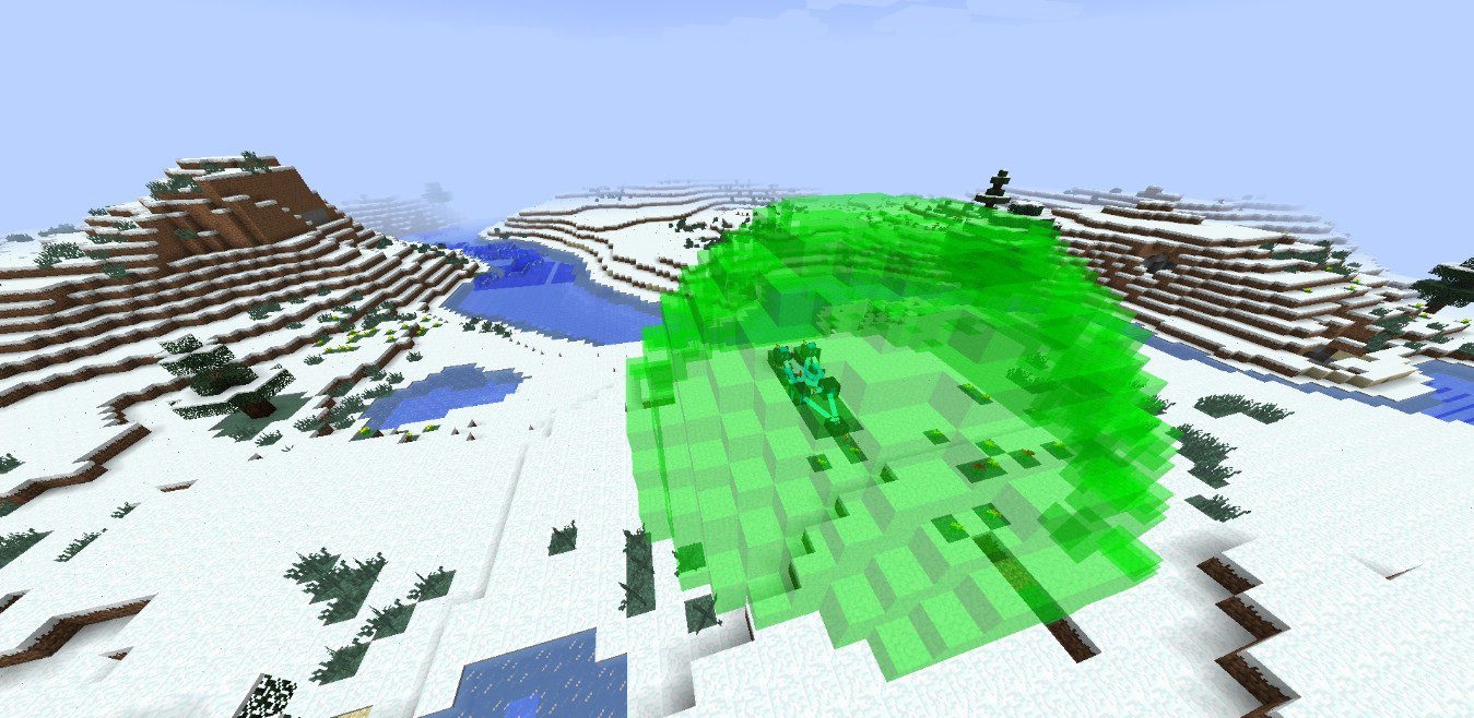 Силовое поле в действии, блокирующее мобов в Minecraft