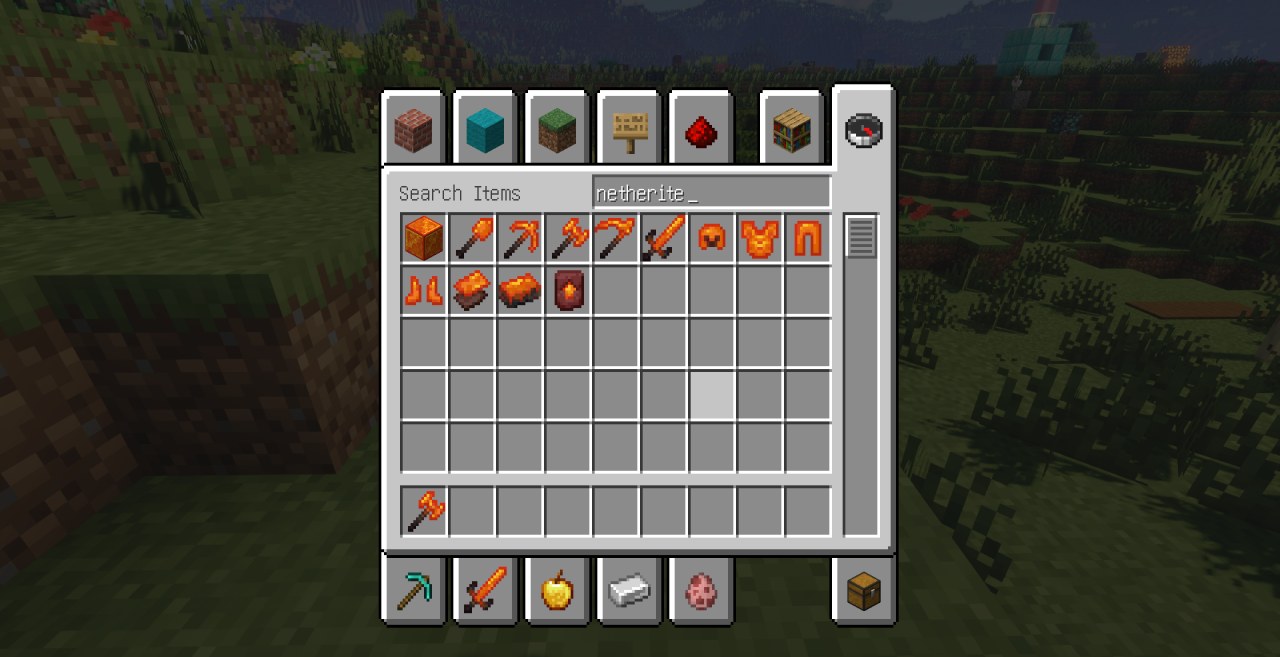 Незеритовые блоки в Minecraft с эффектом расплавленного металла
