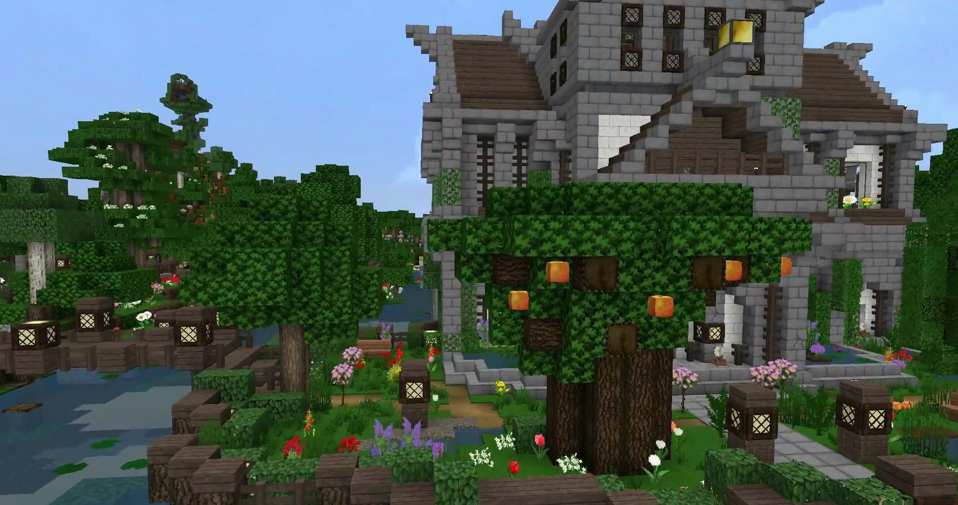 Детализированные блоки и окружение в Minecraft с текстурами Monsterley