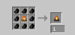 Магический костёр с эффектом частиц в Minecraft