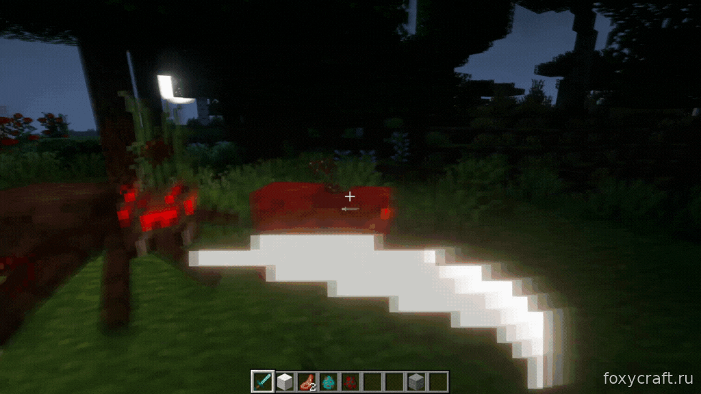Анимация Motion Blur в Minecraft: пример размытия при атаке мечом