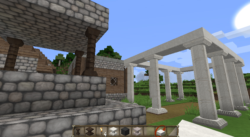 Разноцветные колонны для яркого дизайна в Minecraft