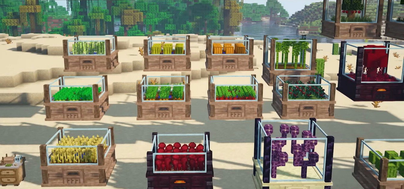 Пример автоматизированной фермы тыкв в Minecraft с модом Multipart Machines