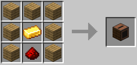 Музыкальная шкатулка в Minecraft с механизмом воспроизведения