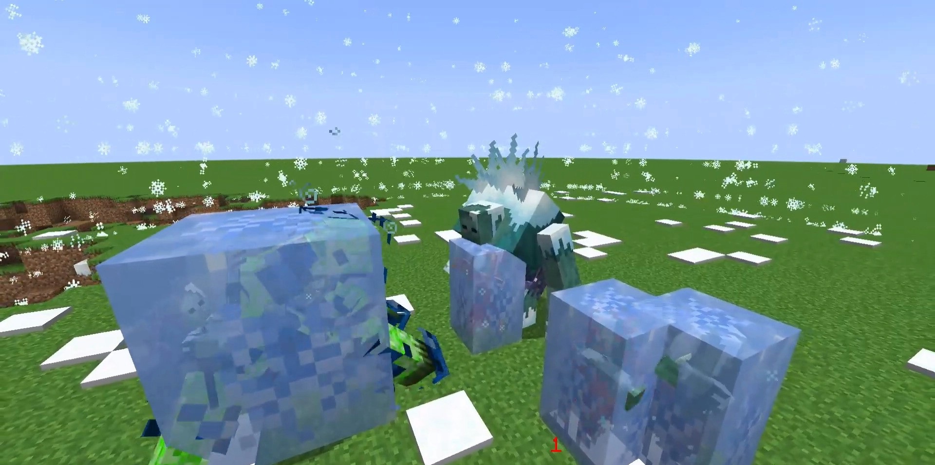 Битва с мутировавшим эндерменом в Minecraft с модом Mutants Plus