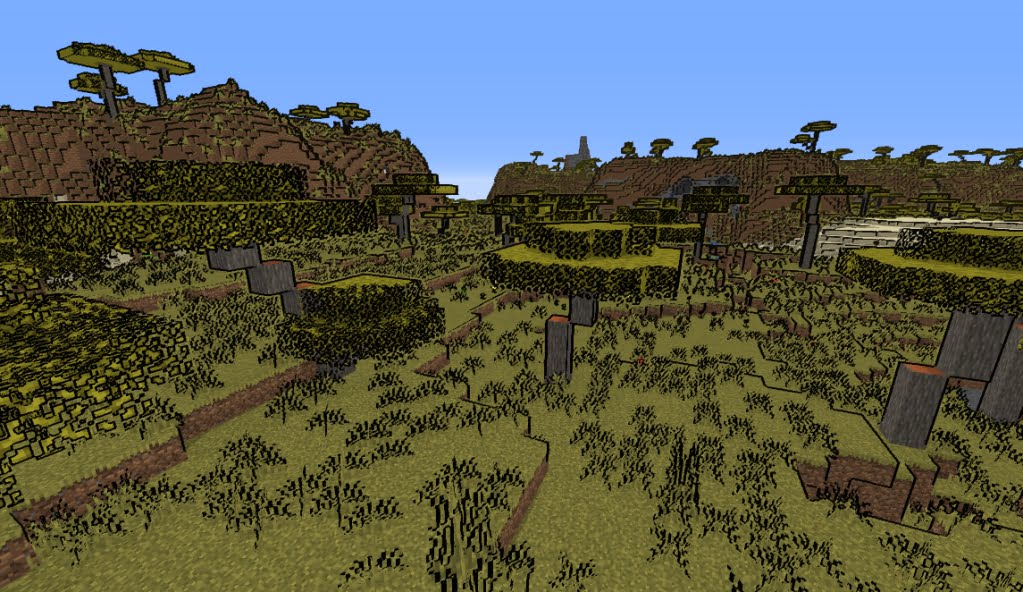 Ночной пейзаж в Minecraft с шейдерами Naelego’s Cel – контрастные тени и свет