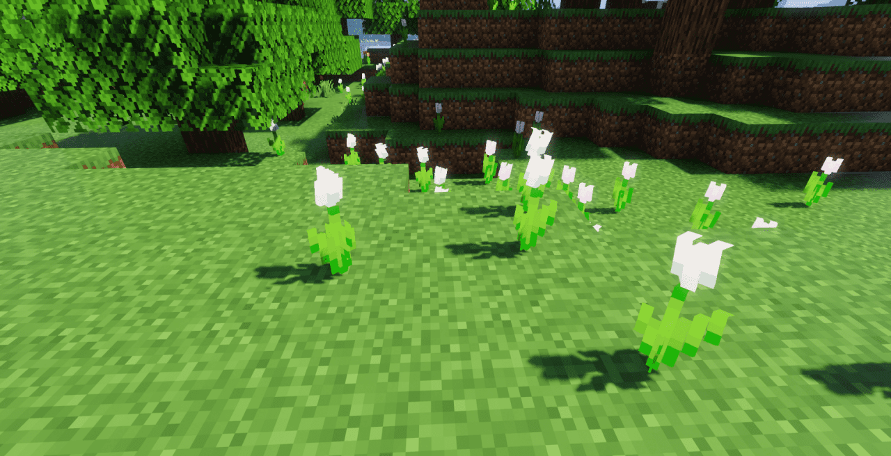Детализированные 3D-модели растений и цветов в Minecraft с использованием текстурного пакета Nature Revamp
