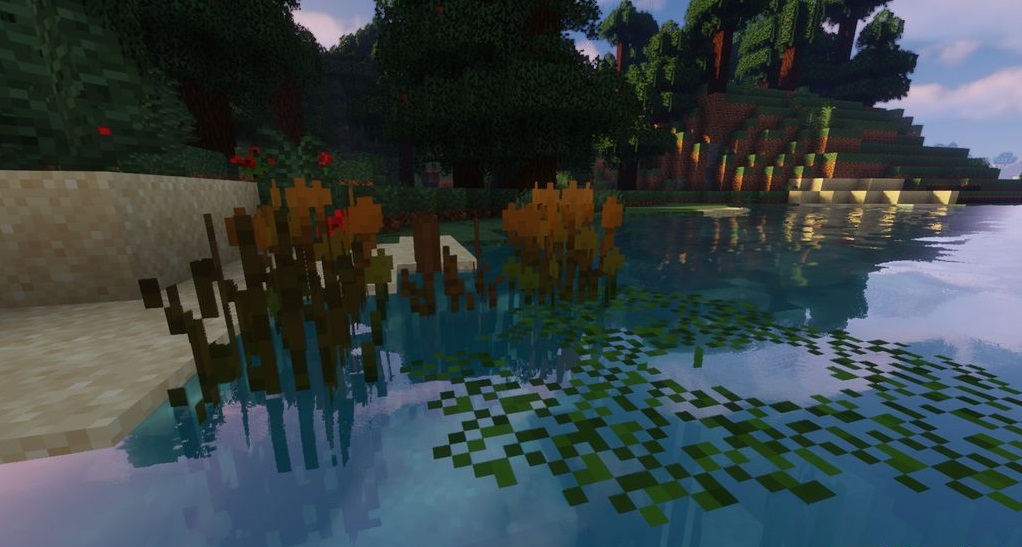 Сравнение стандартной и улучшенной графики в Minecraft с текстурпаком Nature X