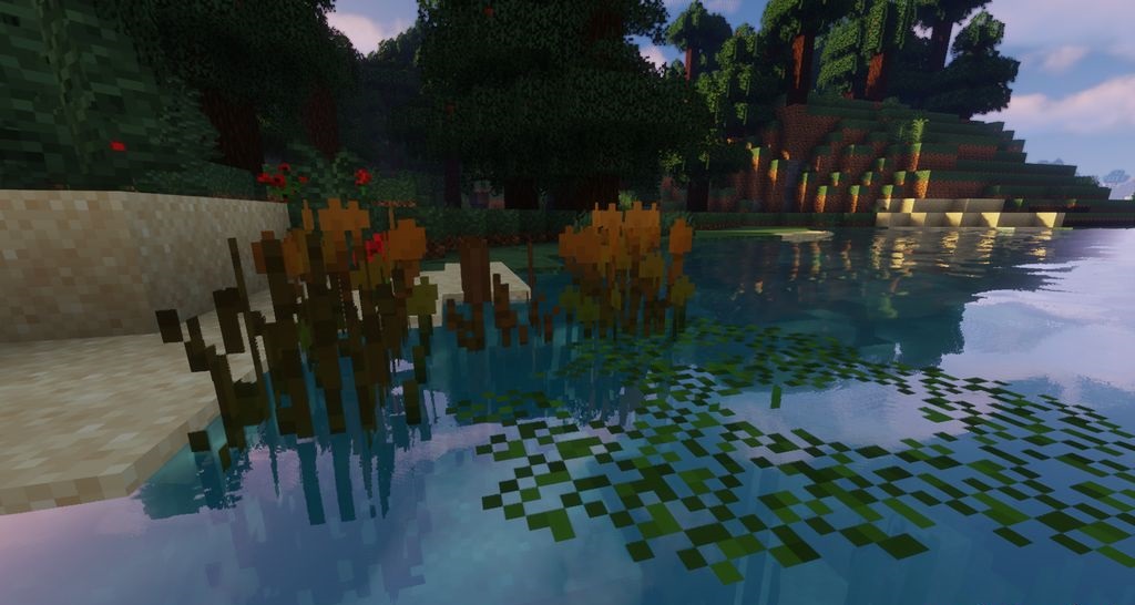 Сравнение стандартной графики Minecraft и улучшенной версии с Nature X