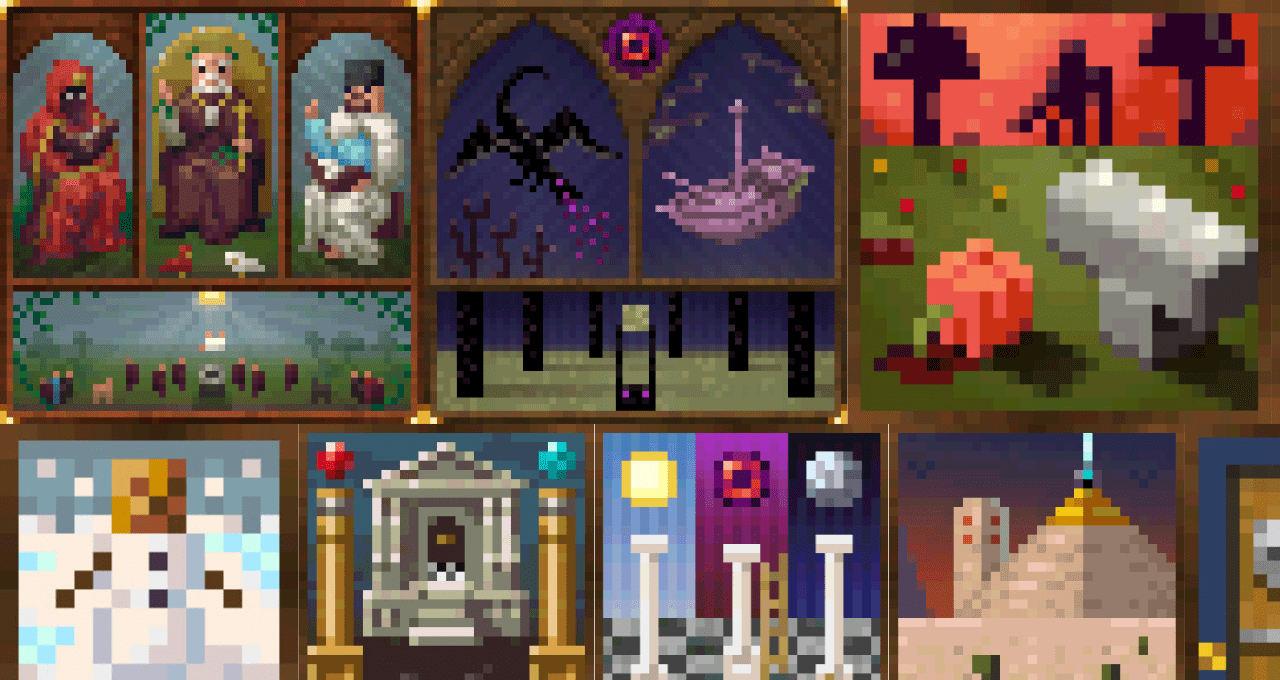 Галерея картин из мода Nebulus New Paintings для декора в Minecraft