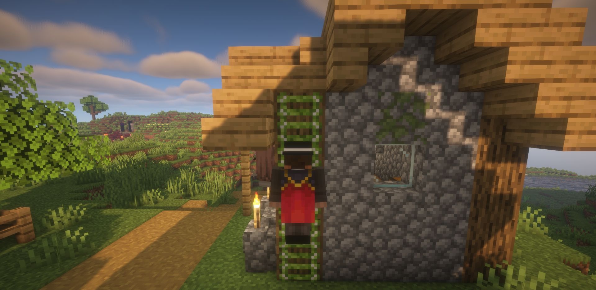 Сравнение стандартной и модифицированной мебели в Minecraft с Nemo’s Carpentry