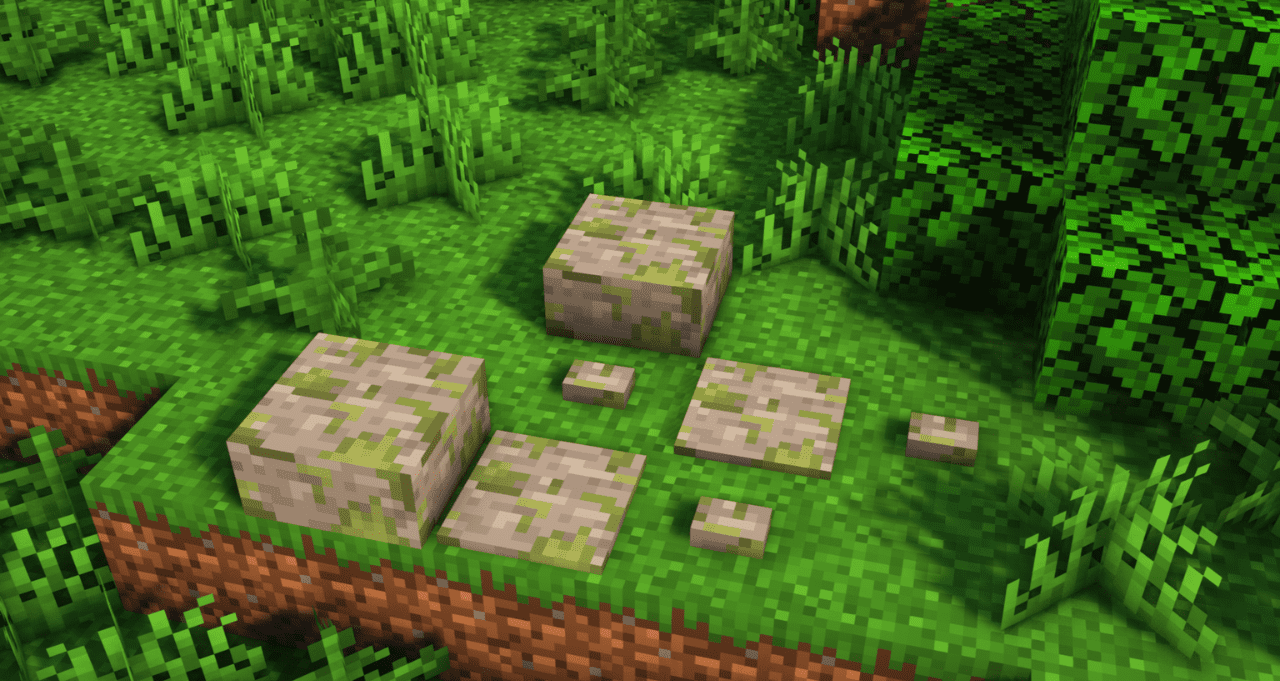 Мшистые блоки в разных биомах Minecraft