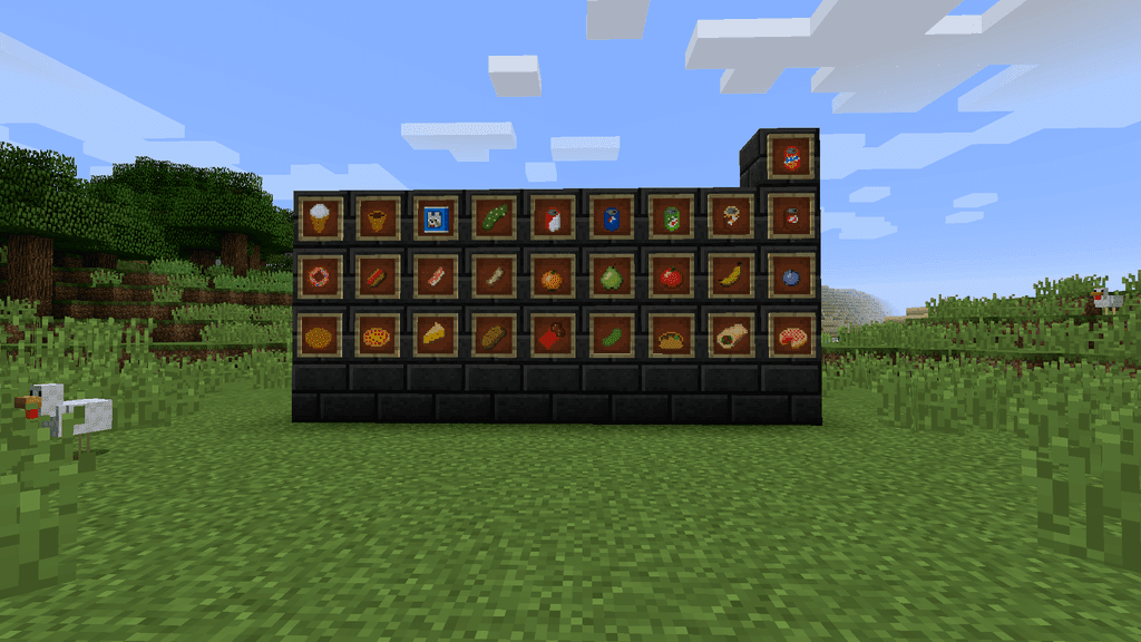 Готовый мир с использованием мода NiftyBlocks в Minecraft