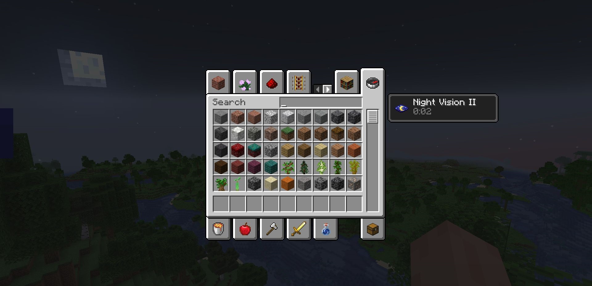 Интерфейс конфигурации мода No Night Vision Flickering в Minecraft