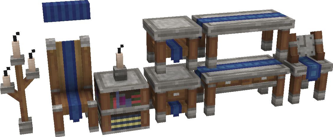 Деревянная мебель в нордическом стиле из мода Handcrafted для Minecraft