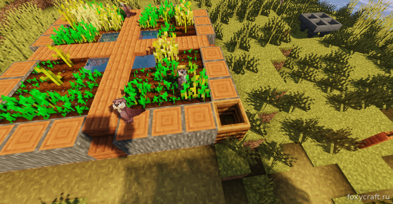 Игрок взаимодействует с выдрами в Minecraft благодаря текстур-паку Nutria DEDsafio 2