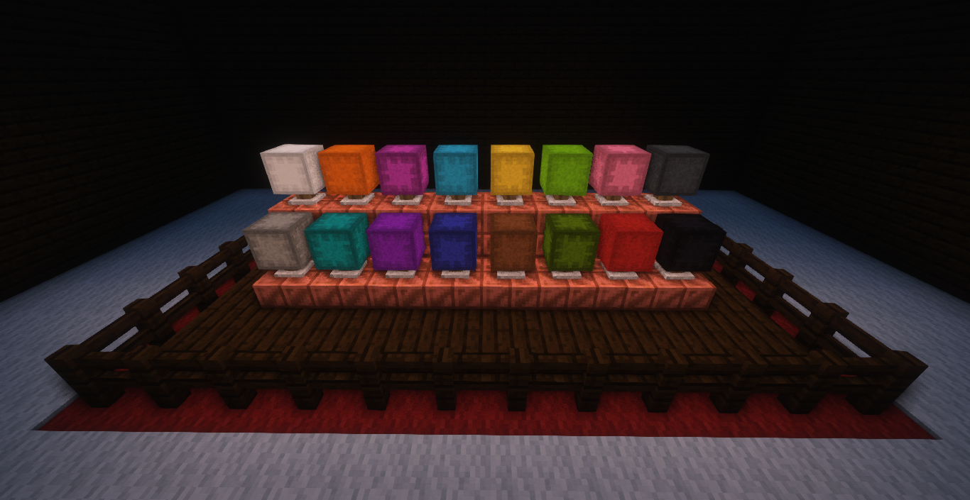 Пример использования ламп из мода Lamps++ в интерьере Minecraft