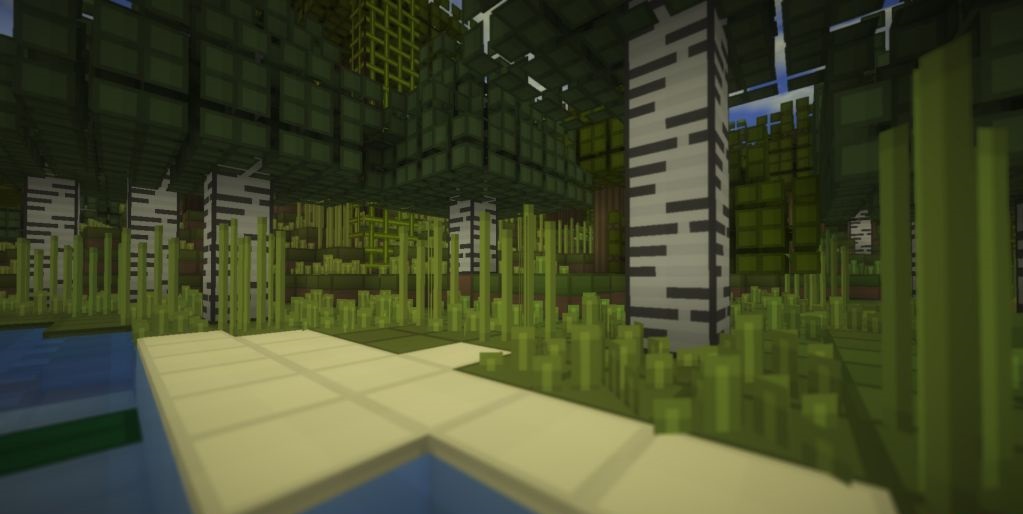 Пример постройки с использованием текстур-пака oCd в Minecraft