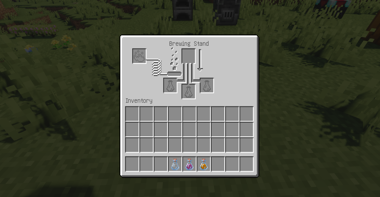 Сравнение стандартных и новых зелий в Minecraft с модом Ominous Bottle Potions