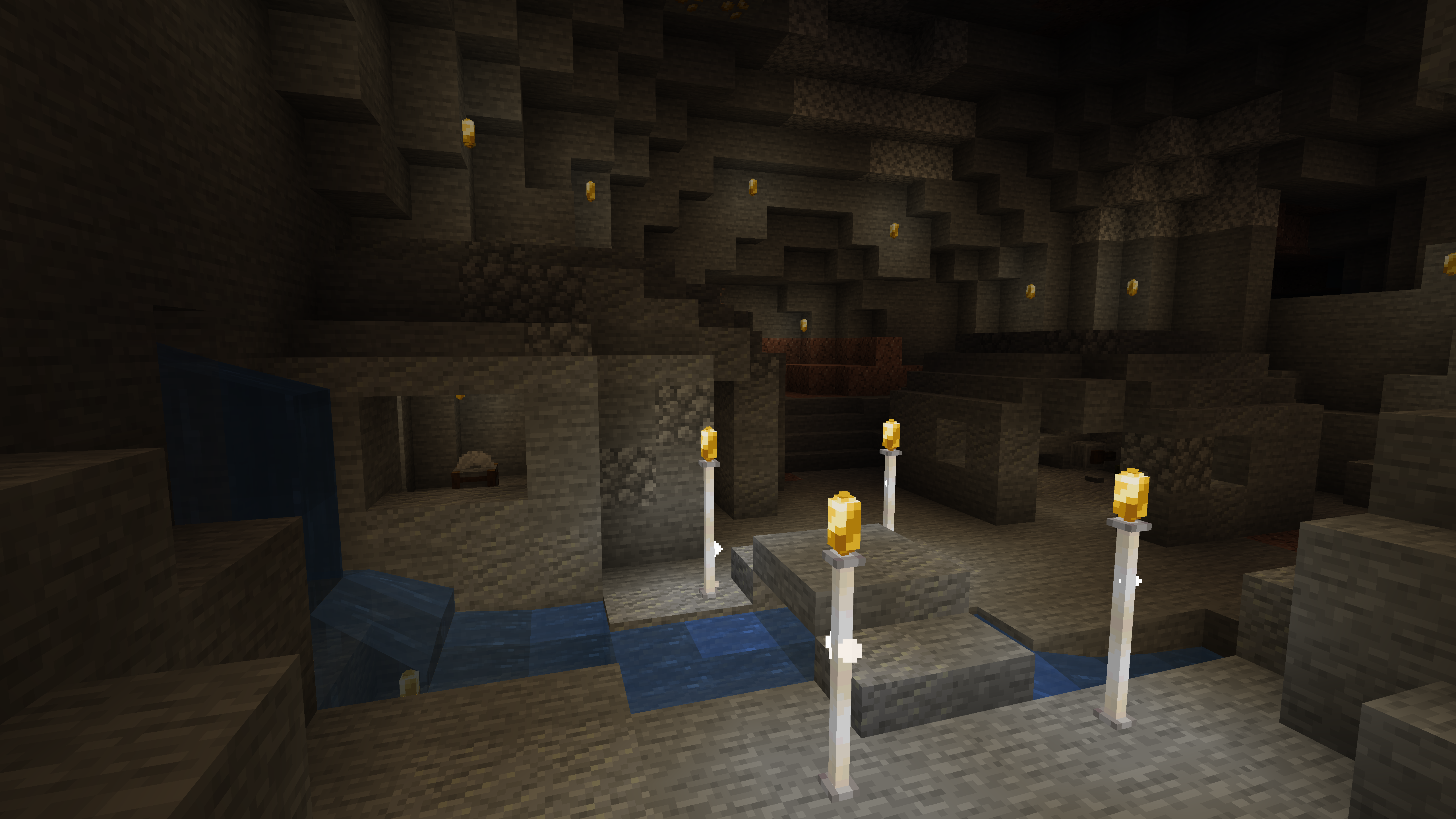 Подводная база с использованием мода Lightstones в Minecraft