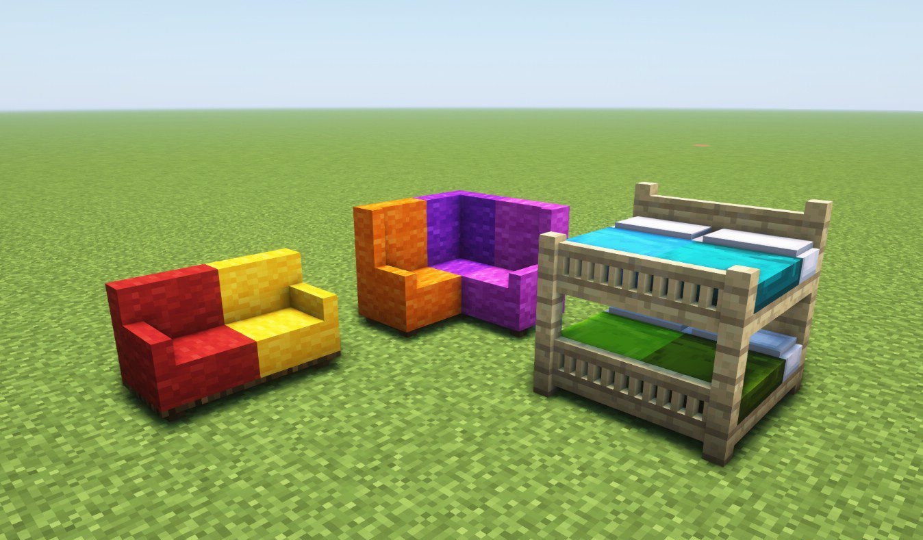 Обеденная зона с деревянным столом и стульями из Paladin’s Furniture Mod