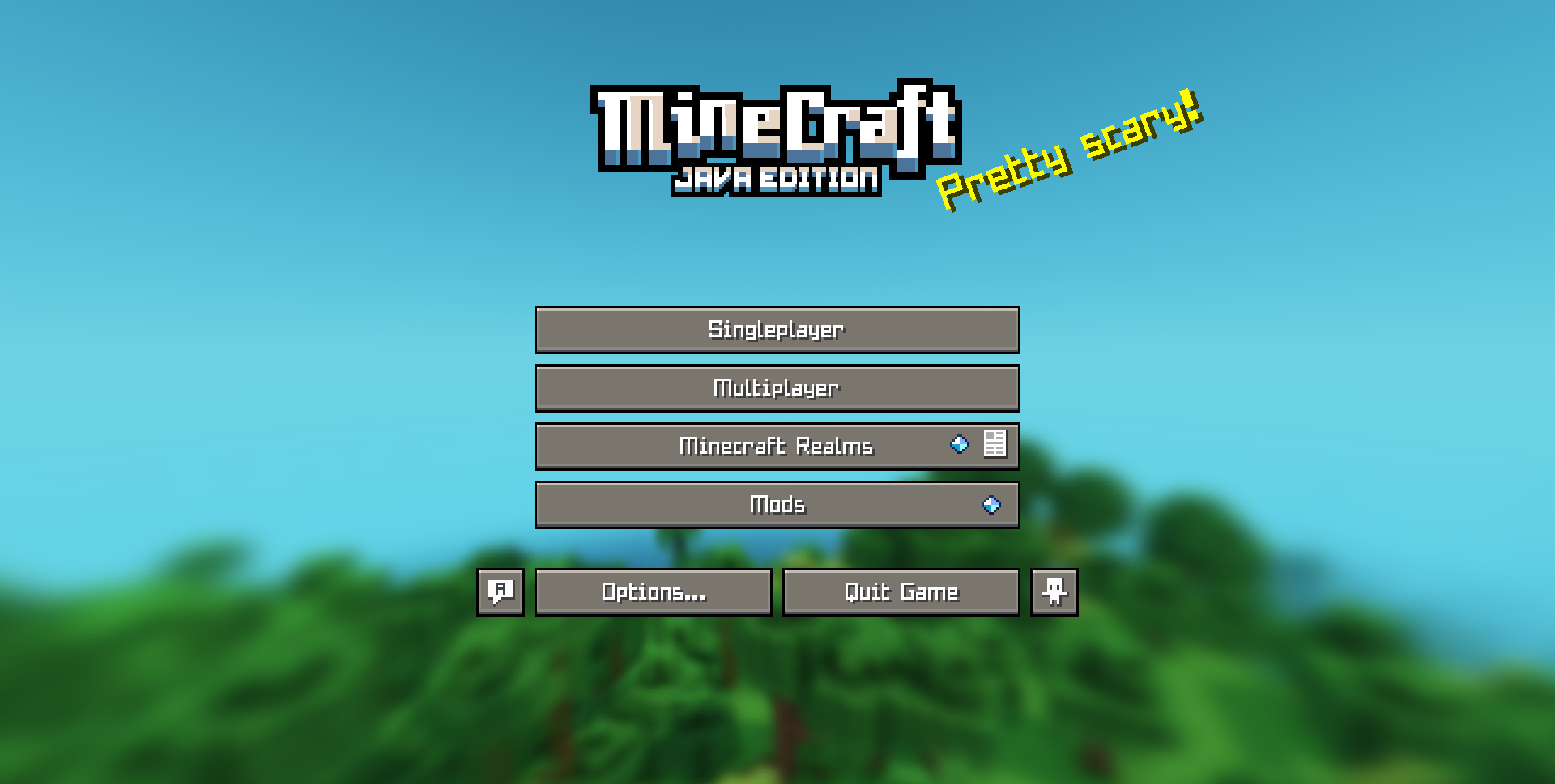 Пример работы мода Panorandom в Minecraft с красивым пейзажным фоном