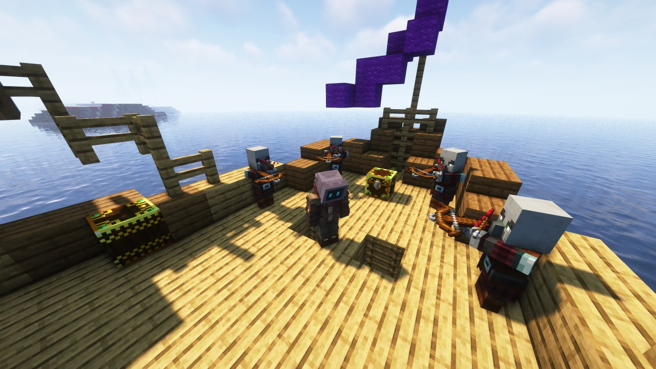 Игрок сражается с криперами в Minecraft с улучшенной боевой системой