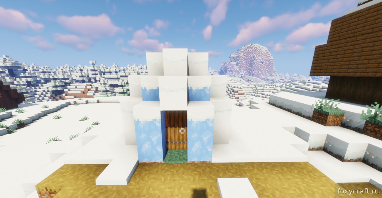 Завораживающий зимний пейзаж в Minecraft с реалистичным снегом и льдом