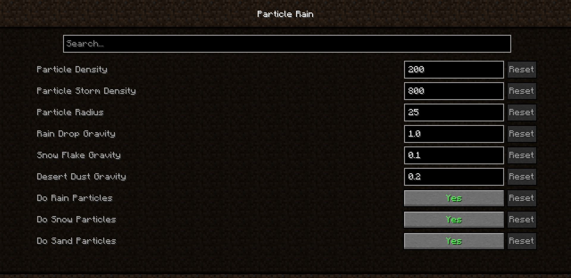 Эффект снегопада в Minecraft с модом Particle Rain