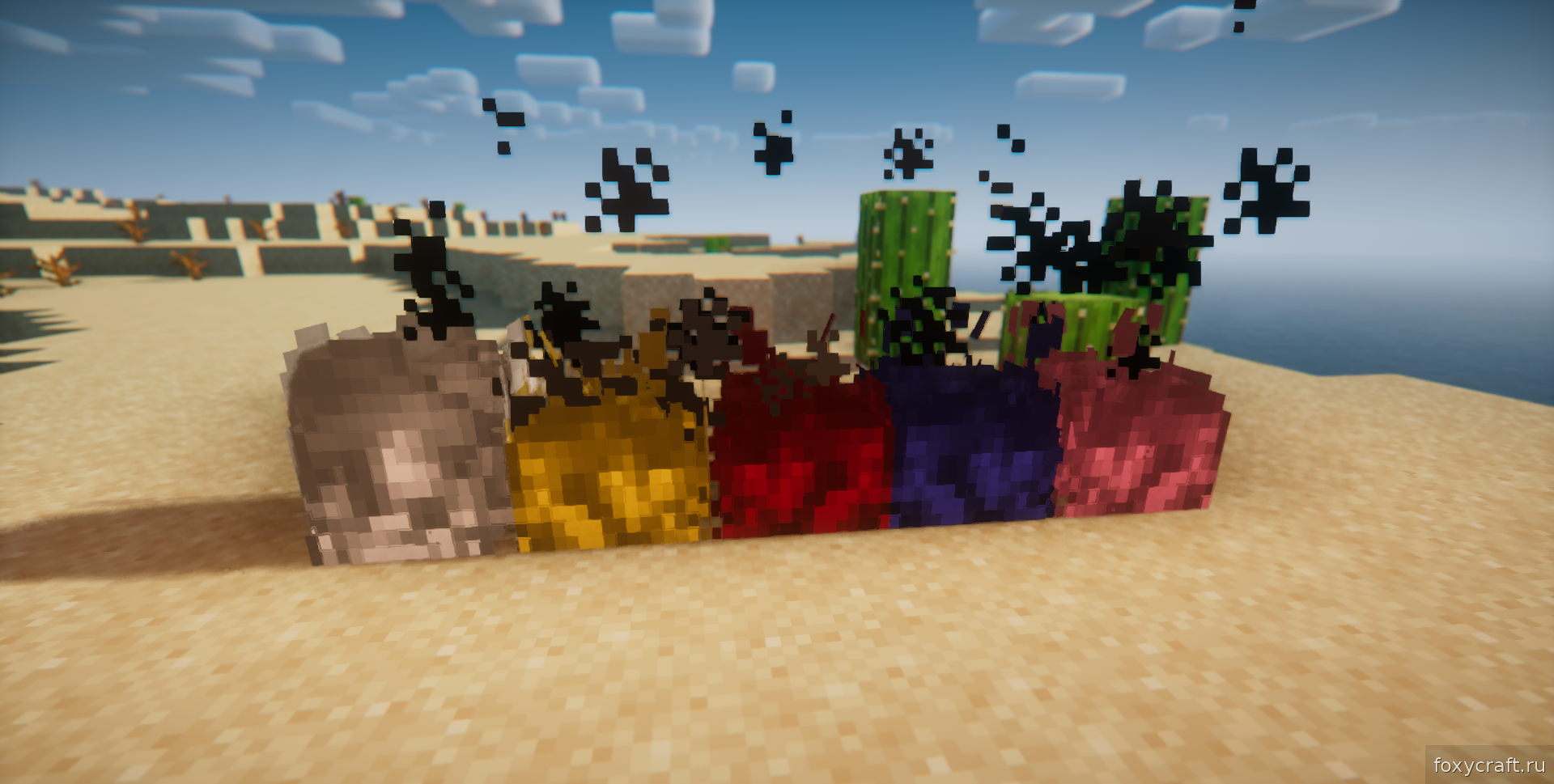 Разноцветные огнива в инвентаре Minecraft с модом Party Flames