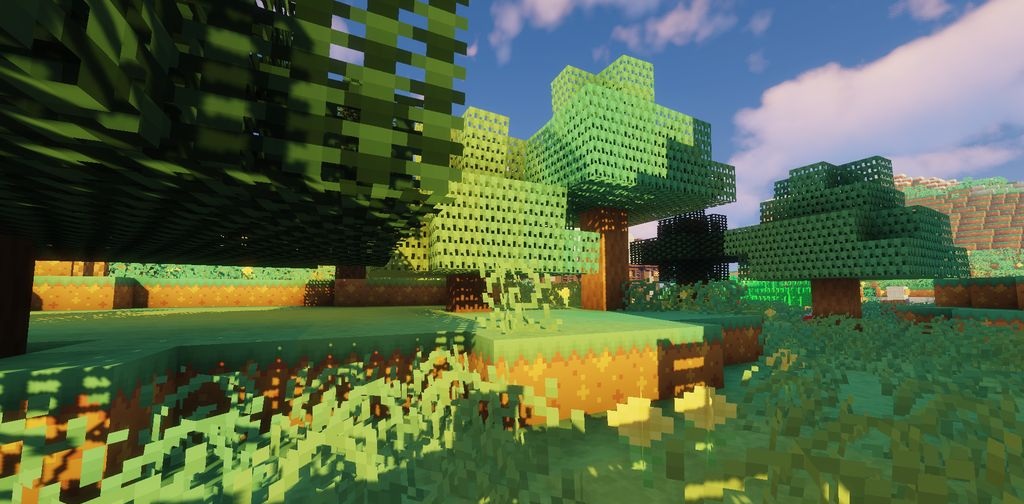 Уютный биом в Minecraft с пастельными блоками из PastelCraft