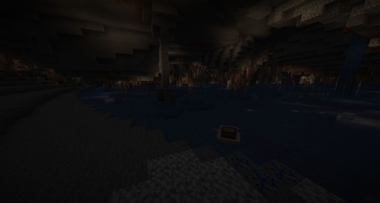 Крупный план переливающихся кристаллов в пещерах Minecraft с модом Perlinescent Caves