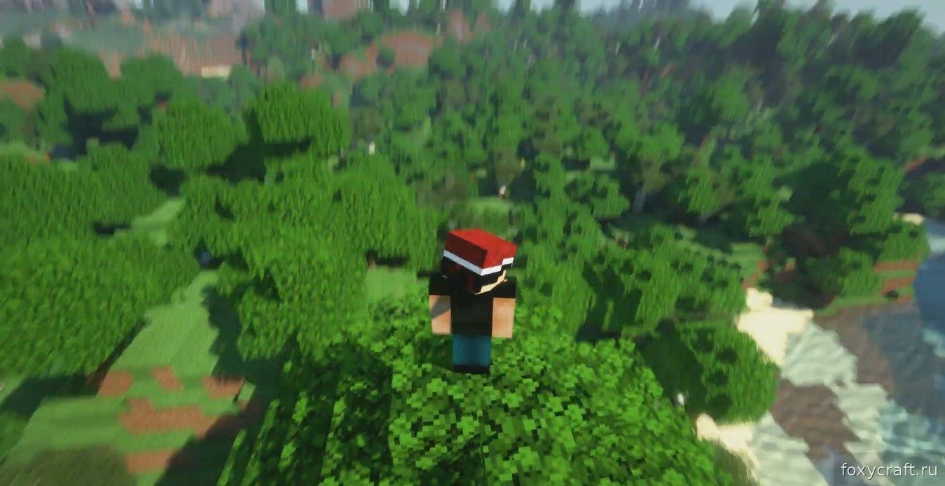 Скриншот мода Perspective, показывающий плавное вращение камеры в Minecraft