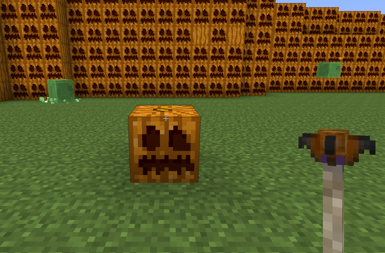 Игрок взаимодействует с магическим артефактом в Minecraft