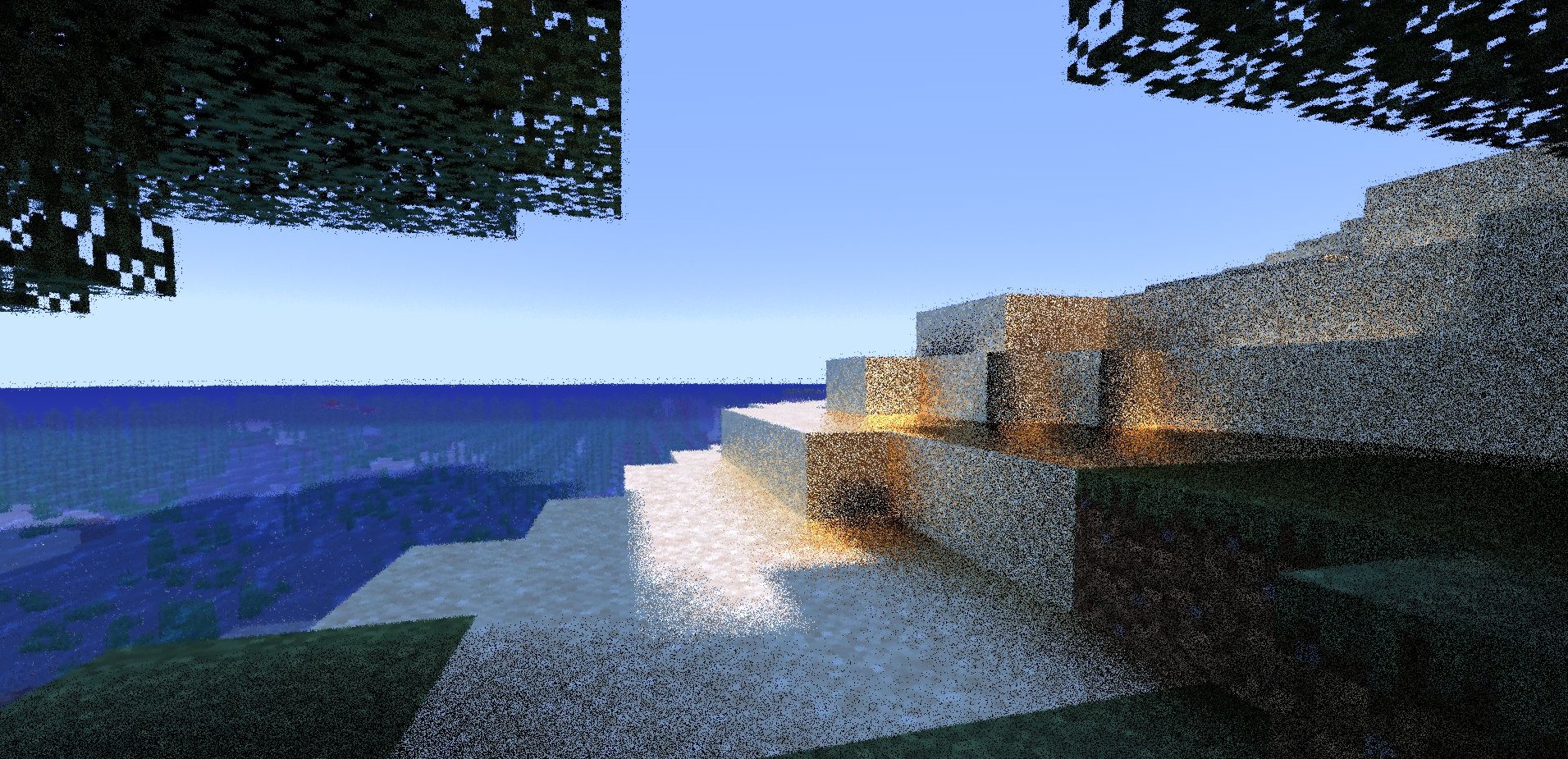 Реалистичная вода и отражения в Minecraft благодаря шейдерам Phoxel