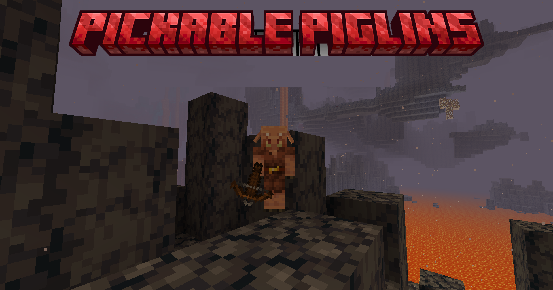 Pickable Piglins для Minecraft 1.21.3