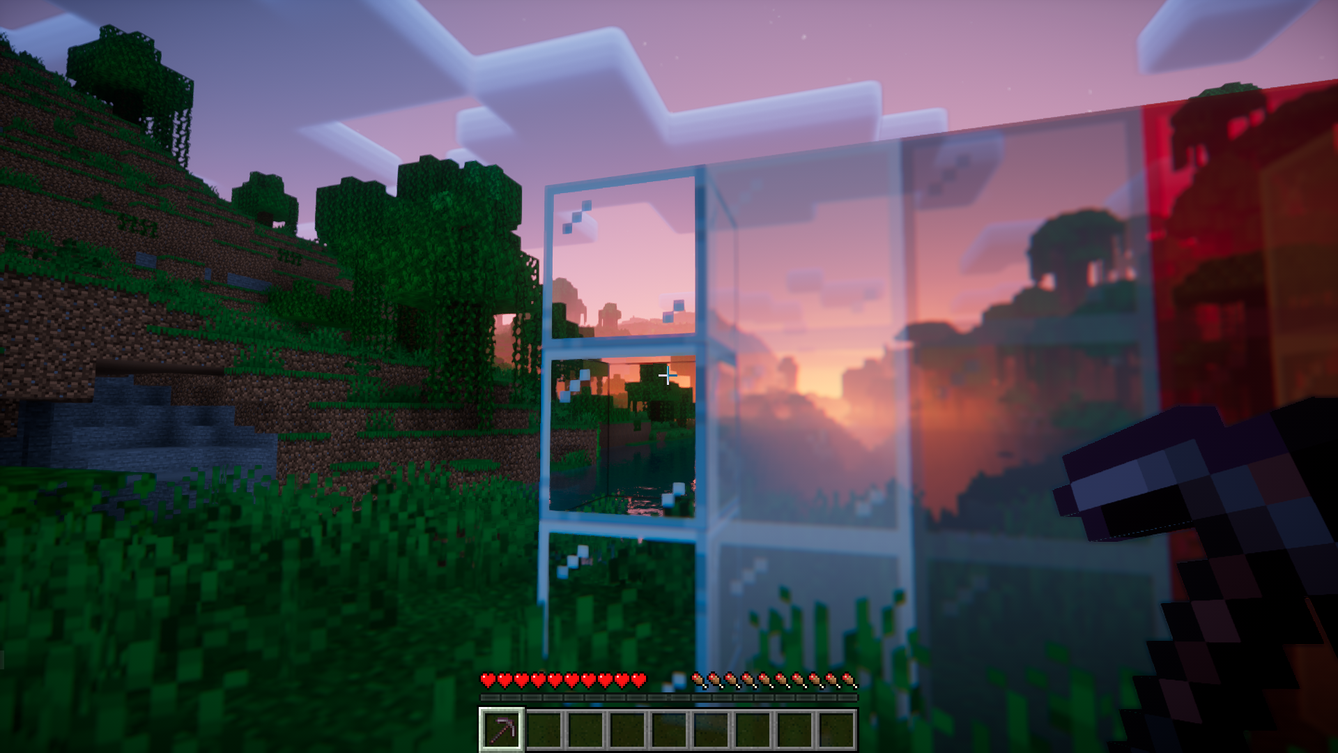 Сравнение мода Pickaxe Effective Glass с другими инструментами для работы со стеклом