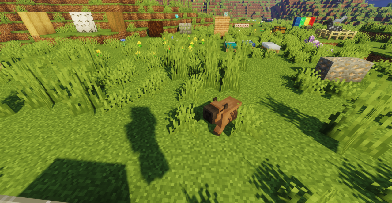 Капибары в биоме джунглей Minecraft выглядят гармонично