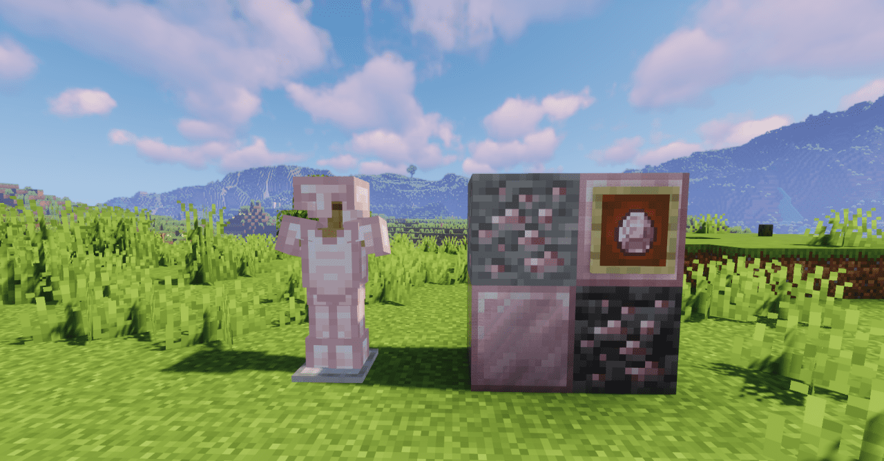 Розовые алмазы в сундуке Minecraft
