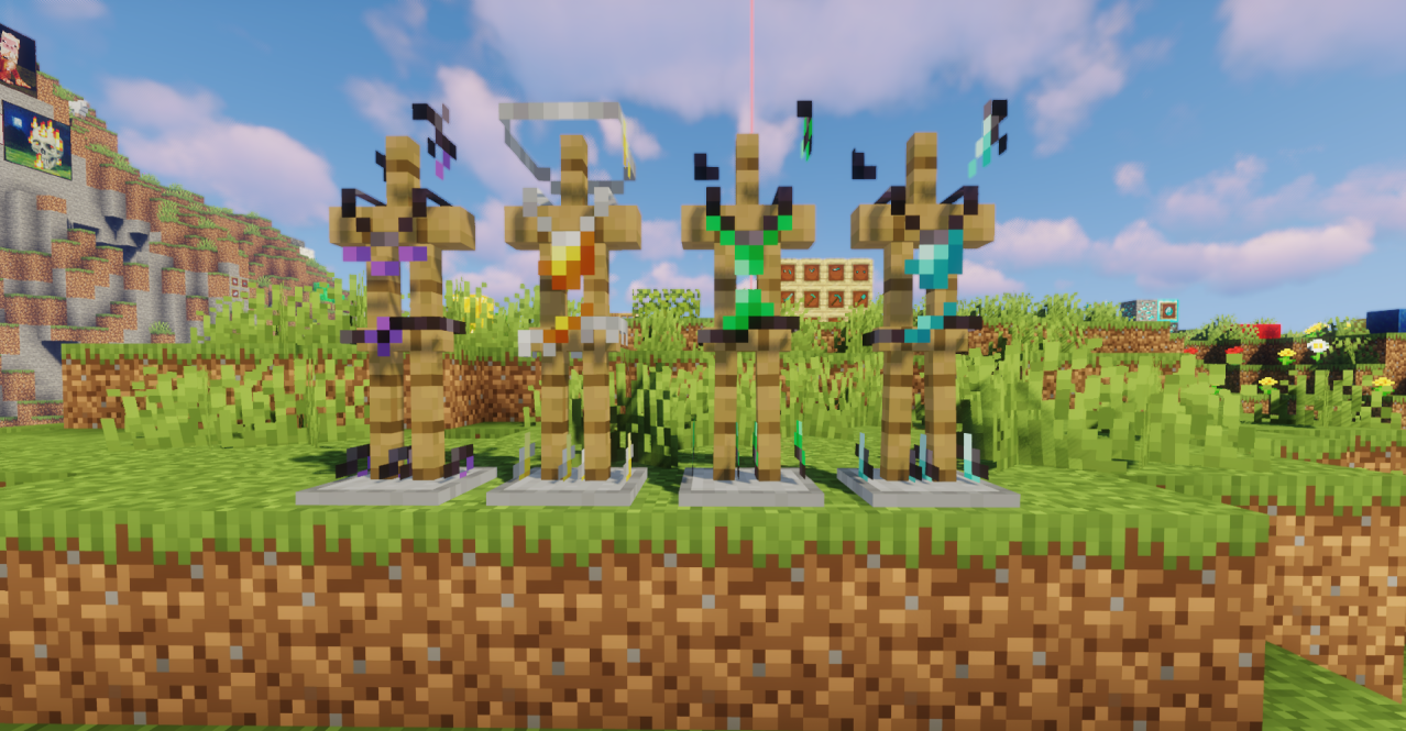Демонстрация новых текстур брони в Minecraft с Pins and Trinkets