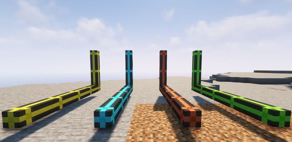 Интерфейс настройки труб Pipez в инвентаре Minecraft